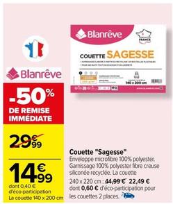 Blanrêve - Couette "Sagesse" offre à 14,99€ sur Carrefour