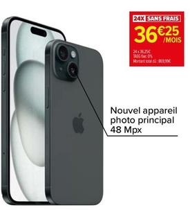 Apple - Iphone 15 128 Go offre à 36,25€ sur Carrefour