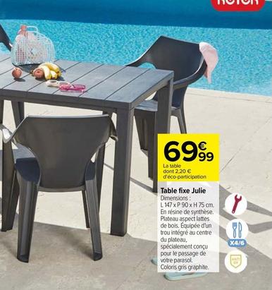 Table Fixe Julie  offre à 69,99€ sur Carrefour
