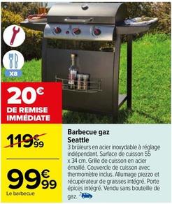 Barbecue Gaz Seattle  offre à 99,99€ sur Carrefour