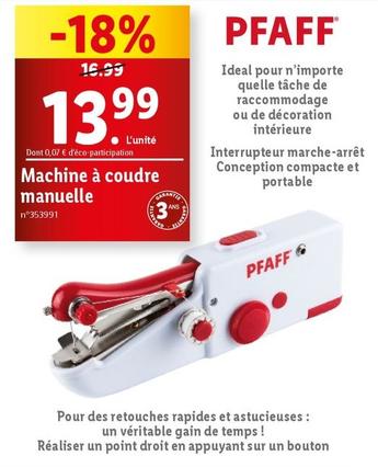 Pfaff - Machine À Coudre Manuelle offre à 13,99€ sur Lidl