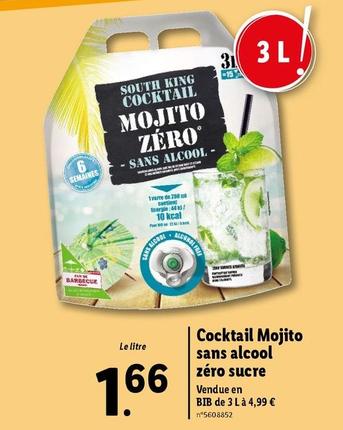 South King Cocktail - Cocktail Mojito Sans Alcool Zéro Sucre offre à 1,66€ sur Lidl