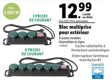 Bloc Multiprise Pour Extérieur offre à 12,99€ sur Lidl