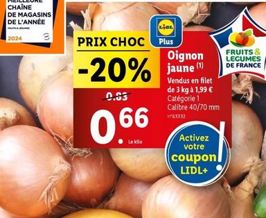 Oignon Jaune offre à 0,66€ sur Lidl