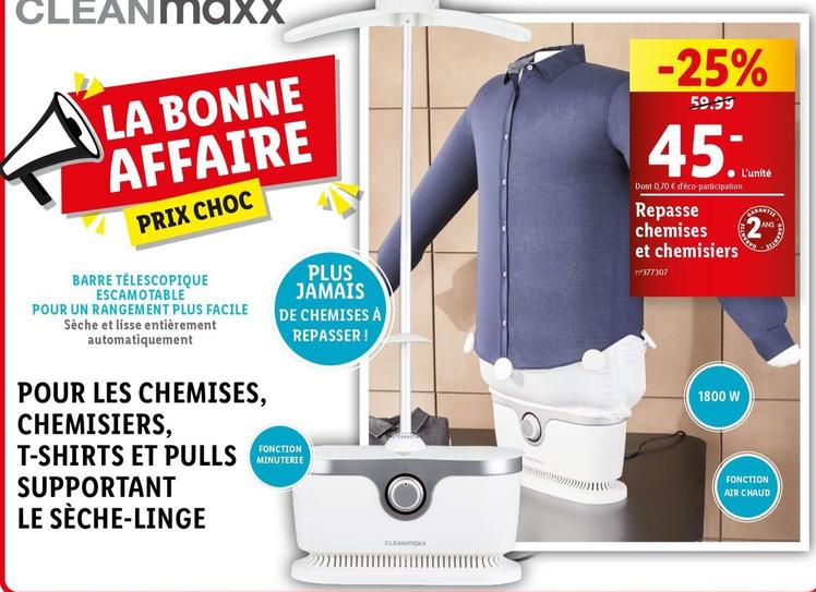 cleanmaxx - repasse chemises et chemisiers