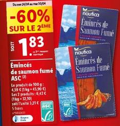 Nautica - Eminces De Saumon Fume ASC  offre à 4,59€ sur Lidl