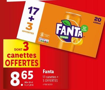 Fanta - 17 Canettes offre à 8,65€ sur Lidl