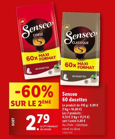 Senseo - 60 Dosettes offre à 2,79€ sur Lidl