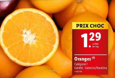 Oranges offre à 1,29€ sur Lidl
