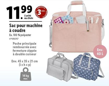 Sac Pour Machine À Coudre offre à 11,99€ sur Lidl