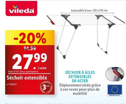 Vileda - Séchoir Extensible offre à 27,99€ sur Lidl