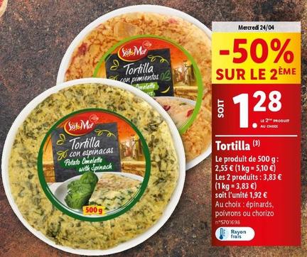 Sol Mar - Tortilla offre à 2,55€ sur Lidl