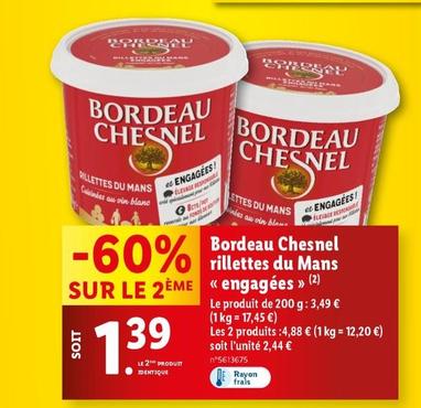 Bordeau Chesnel - Rillettes Du Mans Engagées offre à 1,39€ sur Lidl