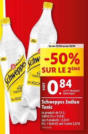 Schweppes - Indian Tonic offre à 1,69€ sur Lidl