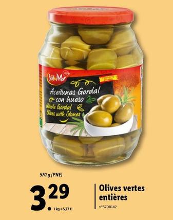 Sol & Mar - Olives Vertes Entières offre à 3,29€ sur Lidl