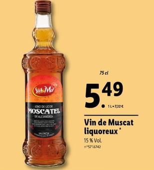 Sol&Mar - Vin De Muscat Liquoreux offre à 5,49€ sur Lidl