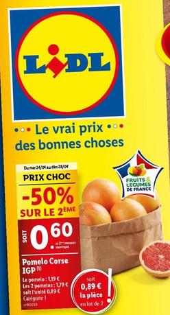 Pomelo Corse IGP offre à 1,19€ sur Lidl