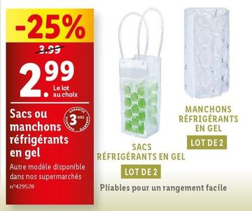 Sacs Ou Manchons Réfrigérants En Gel offre à 2,99€ sur Lidl