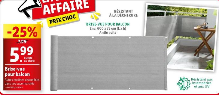 Livarno Home - Brise Vue Pour Balcon offre à 5,99€ sur Lidl