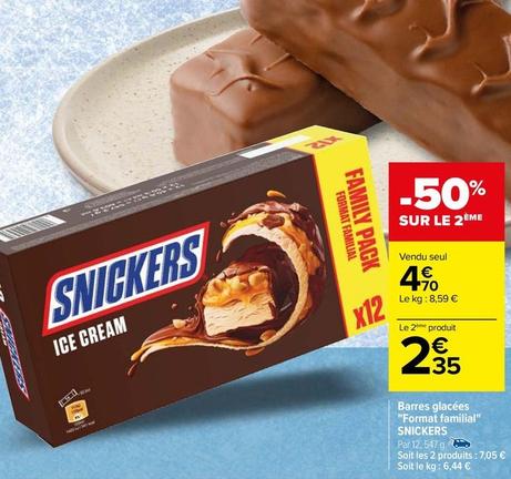 Snickers - Barres Glacées "Format Familial" offre à 4,7€ sur Carrefour Contact