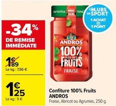 Andros - Confiture 100% Fruits offre à 1,25€ sur Carrefour Contact