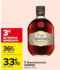 Pampero - Rhum Aniversario offre à 33,7€ sur Carrefour Contact