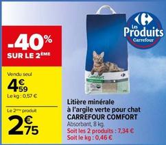 Carrefour - Litiere Minerale A L'Argile Verte Pour Chat offre à 4,59€ sur Carrefour Contact