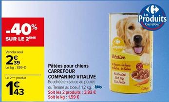 Carrefour - Pâtées Pour Chiens Companino Vitalive offre à 2,39€ sur Carrefour Contact