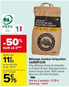 Carrefour - Melange Charbon Briquettes  offre à 11,5€ sur Carrefour Contact