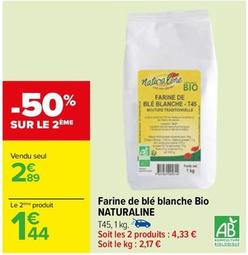 Naturaline - Farine De Blé Blanche Bio  offre à 2,89€ sur Carrefour Contact