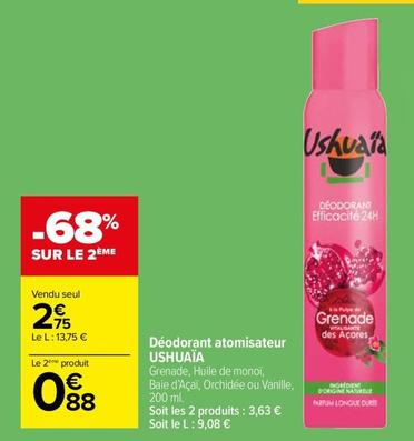Ushuaïa - Déodorant Atomisateur offre à 2,75€ sur Carrefour Contact