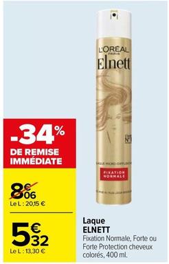 L'oréal - Laque Elnett offre à 5,32€ sur Carrefour Contact