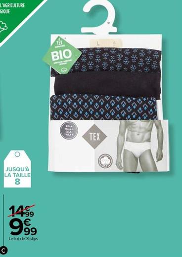 Slips Homme  offre à 9,99€ sur Carrefour Contact