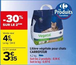 Carrefour - Litière Vegetale Pour Chats offre à 4,79€ sur Carrefour Drive
