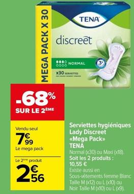 Tena - Serviettes Hygiéniques Lady Discreet Mega Pack offre à 7,99€ sur Carrefour Drive