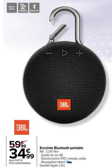 Jbl - Enceinte Bluetooth Portable offre à 34,99€ sur Carrefour Drive