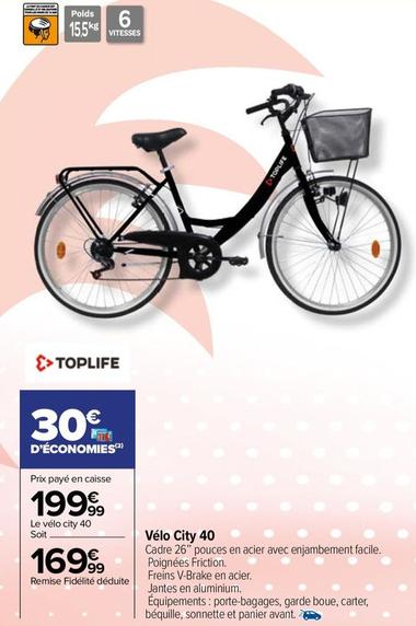 Toplife - Vélo City 40 offre à 199,99€ sur Carrefour Drive