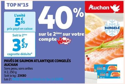 Auchan - Paves De Saumon Atlantique Congeles  offre à 5,95€ sur Auchan Hypermarché