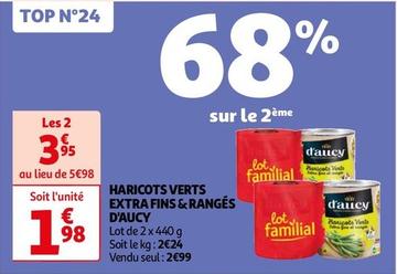 D'aucy - Haricots Verts Extra Fins & Rangés offre à 1,98€ sur Auchan Hypermarché