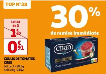 Cirio - Coulis De Tomates offre à 0,91€ sur Auchan Hypermarché