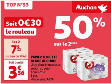 Auchan - Papier Toilette Blanc 