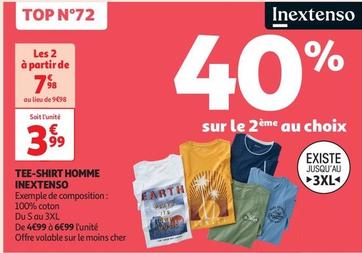 Inextenso - Tee Shirt Homme offre à 3,99€ sur Auchan Hypermarché
