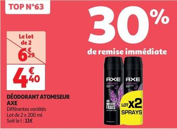 Axe - Déodorant Atomiseur offre à 4,4€ sur Auchan Hypermarché
