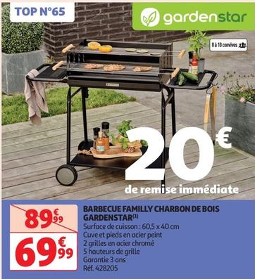 Gardenstar - Barbecue Familly Charbon De Bois  offre à 69,99€ sur Auchan Hypermarché