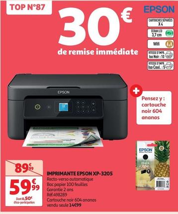 Epson - Imprimante XP-3205 offre à 59,99€ sur Auchan Hypermarché