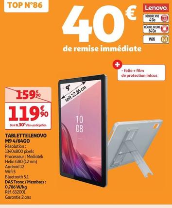 Lenovo - Tablette M9 4/64Go offre à 119,9€ sur Auchan Hypermarché