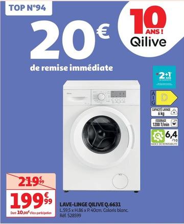 Qilive - Lave-Linge Q.6631 offre à 199,99€ sur Auchan Hypermarché