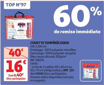 Dodo - Couette Tempérée offre à 16€ sur Auchan Hypermarché