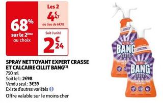 Cillit Bang - Spray Nettoyant Expert Crasse Et Calcaire offre à 2,24€ sur Auchan Hypermarché