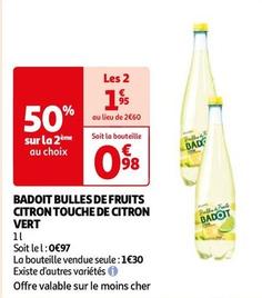 Badoit - Bulles De Fruits Citron Touche De Citron Vert offre à 0,98€ sur Auchan Hypermarché